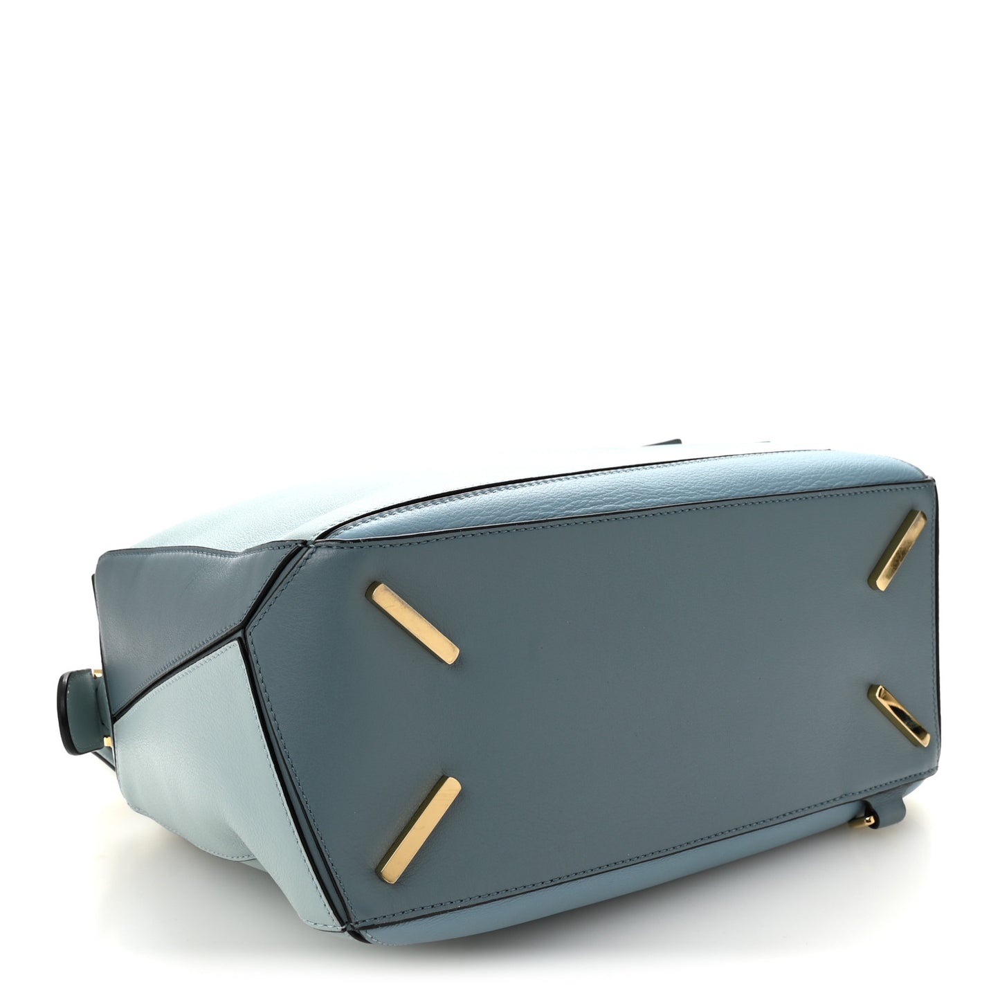 Calfskin Medium Puzzle Bag Aqua Light Blue Stone Blue