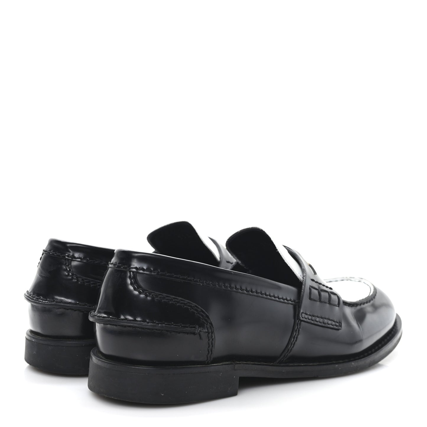 Spazzolato Penny Loafer 39 Black White