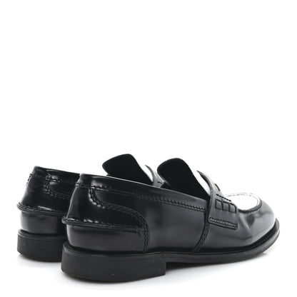 Miu Miu Spazzolato Penny Loafer 39 Black White 5 of 9