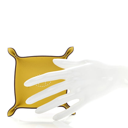 Hermes Taurillon Clemence Mini Mises et Relances Change Tray Jaune Fauve 2 of 6