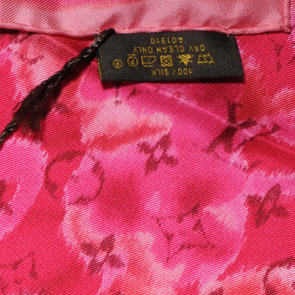 Louis Vuitton Silk Monogram Ikat Summer Square Scarf Rose Indien 4 of 5