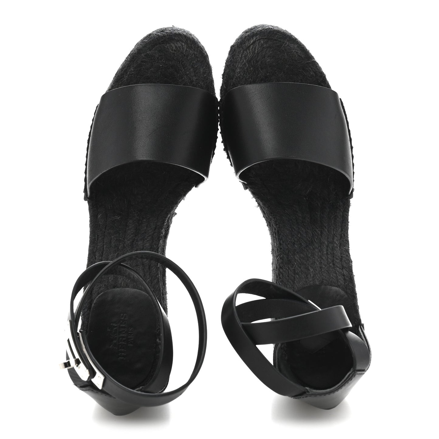 Calfskin Tipoli Espadrille Wedges 38 Black