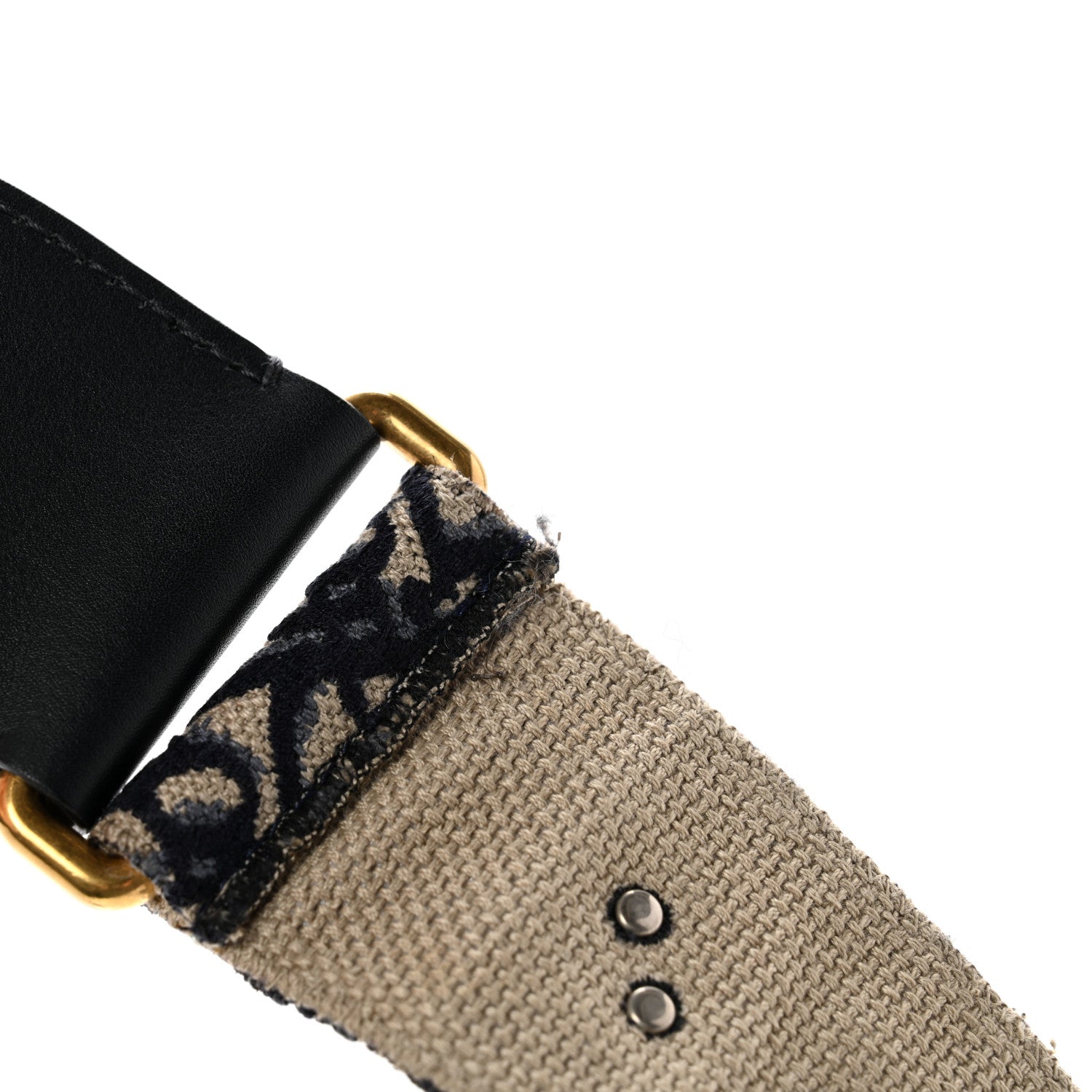 Christian Dior Oblique Studded Shoulder Strap Blue 4 of 6