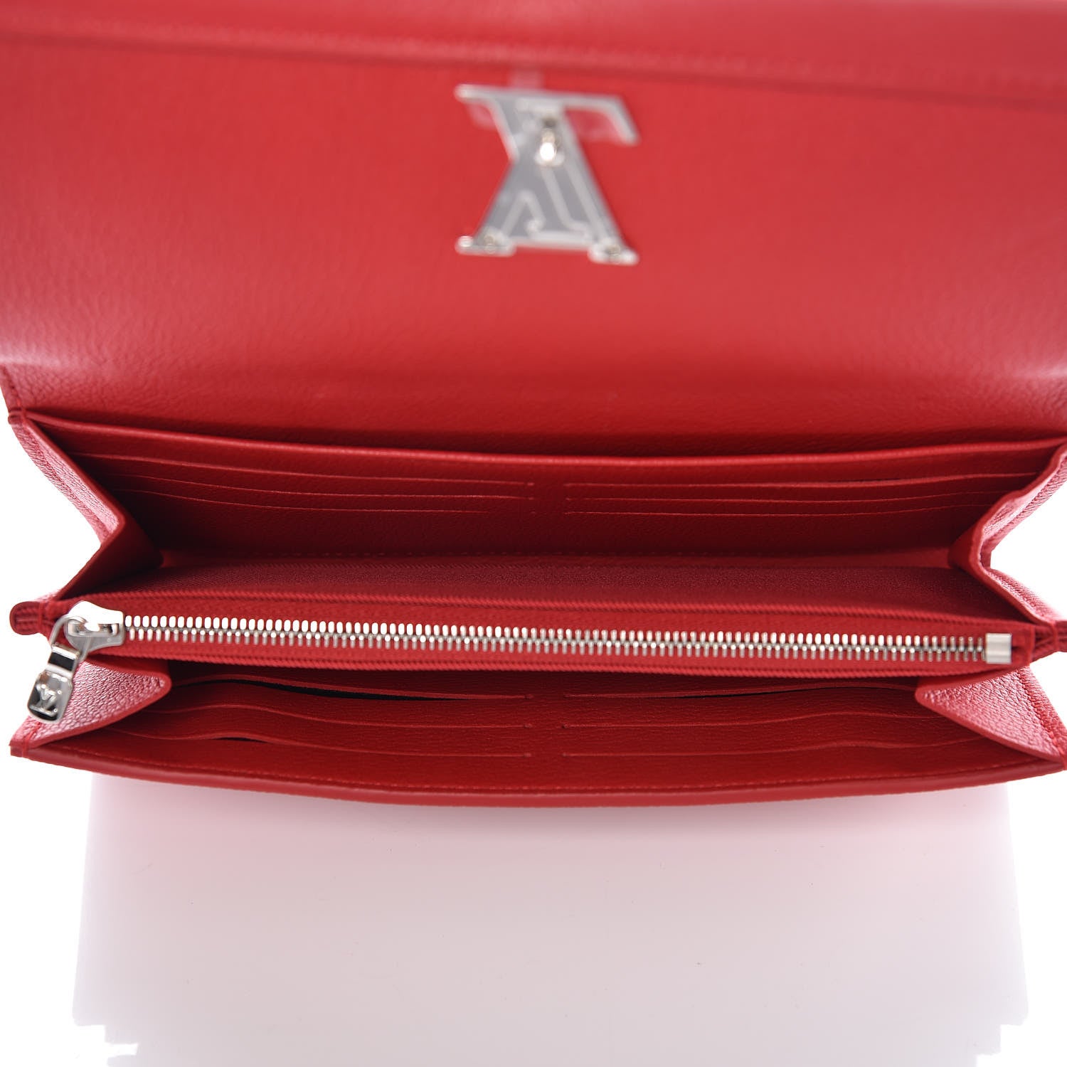 Louis Vuitton Calfskin Lockme II Wallet Rubis 5 of 8