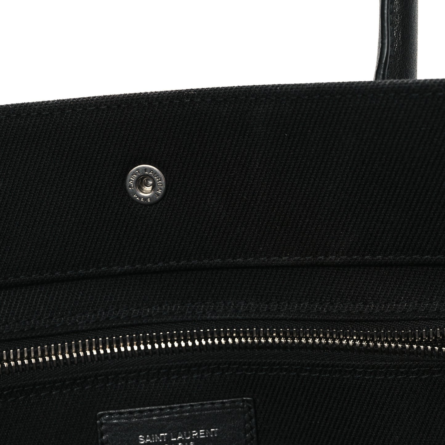 Linen Calfskin Rive Gauche Tote Black