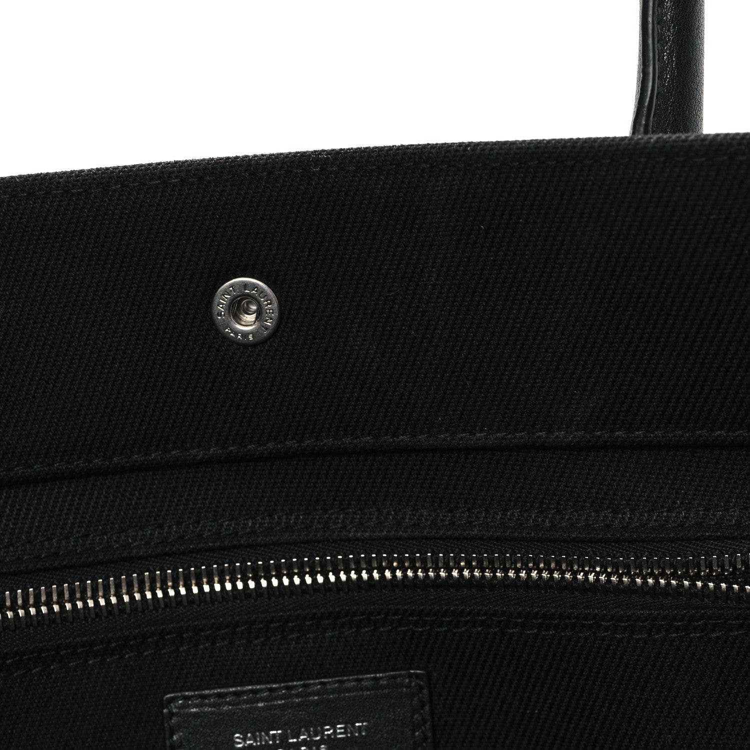 Saint Laurent Linen Calfskin Rive Gauche Tote Black 12 of 13