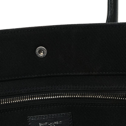 Saint Laurent Linen Calfskin Rive Gauche Tote Black 12 of 13