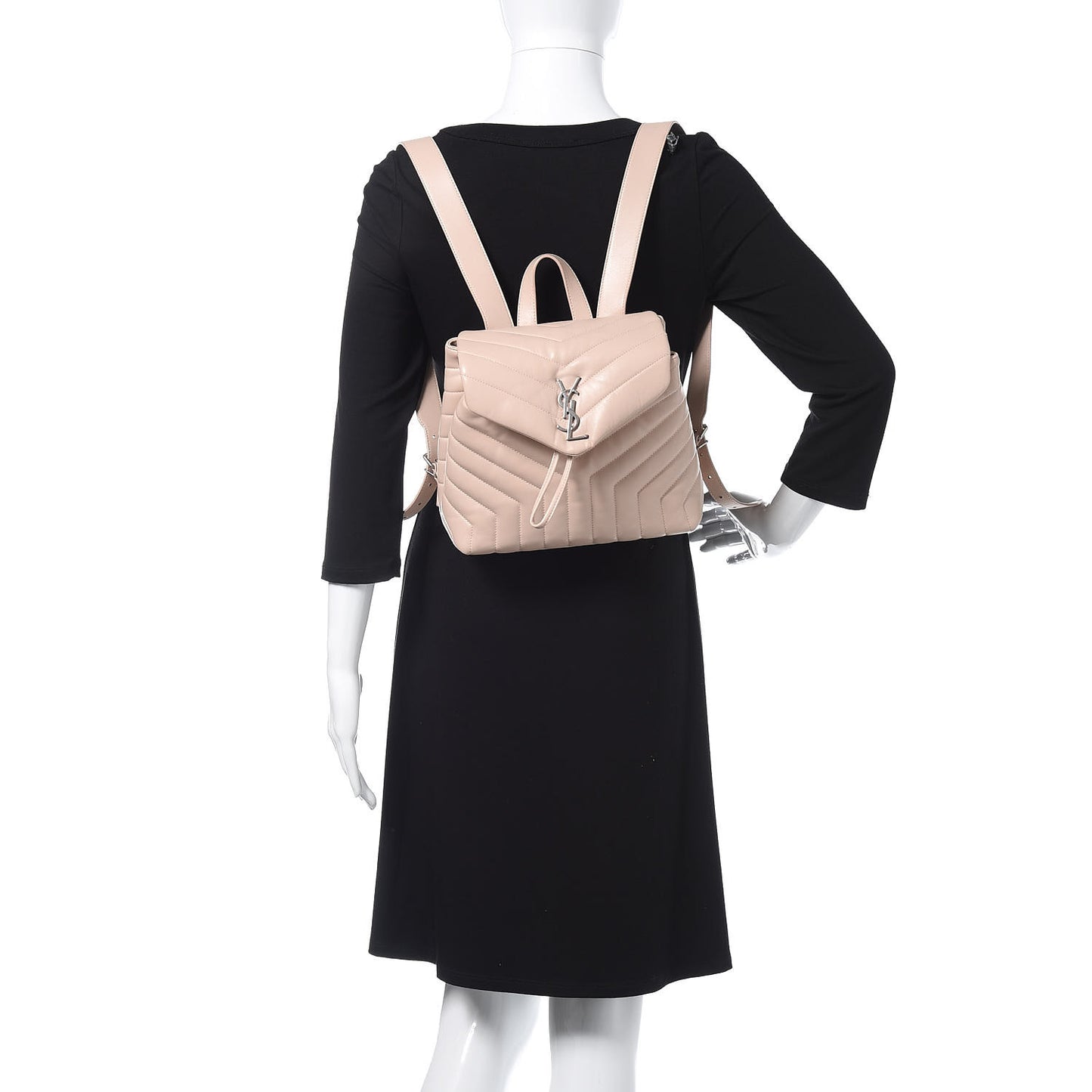 Calfskin Y Quilted Monogram Small Loulou Backpack Marble Pink