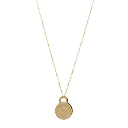 Tiffany 18K Yellow Gold Return to Tiffany Round Charm Necklace 1 of 5
