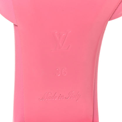 Louis Vuitton Lambskin Embossed Monogram Revival Flat Mules 36 Rose Pop 6 of 8