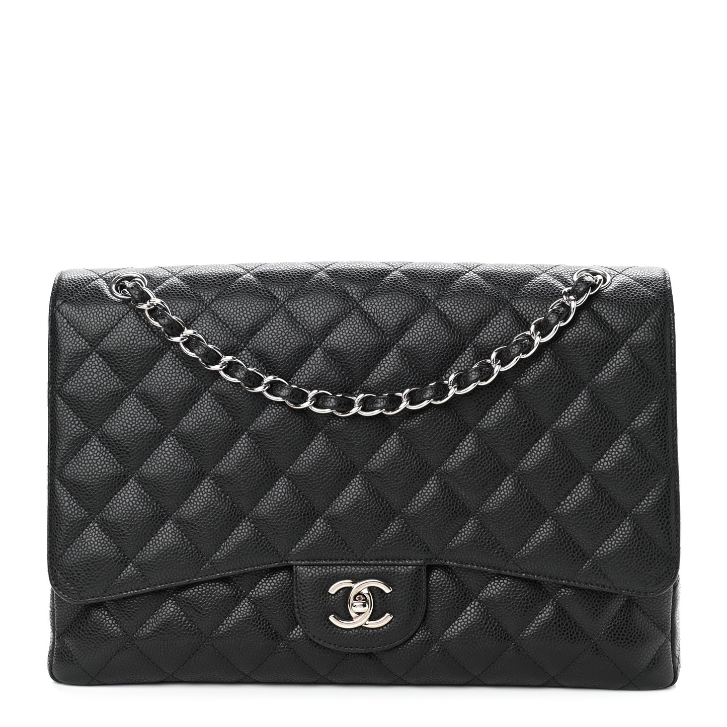 Caviar Quilted Maxi Single Flap Black