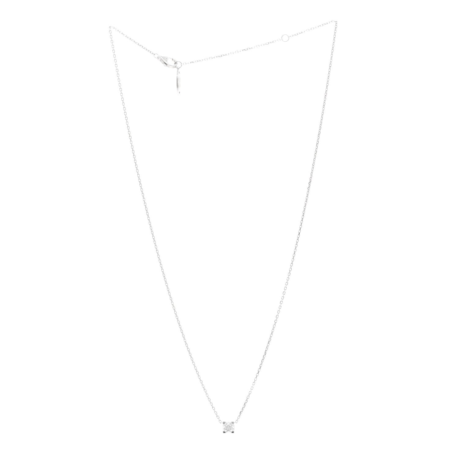 Cartier 18K White Gold Diamond .30ct C De Cartier Pendant Necklace 3 of 5