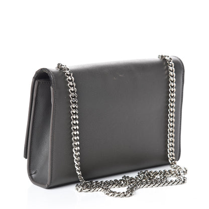 Saint Laurent Grain De Poudre Small Monogram Kate Satchel Storm 3 of 10