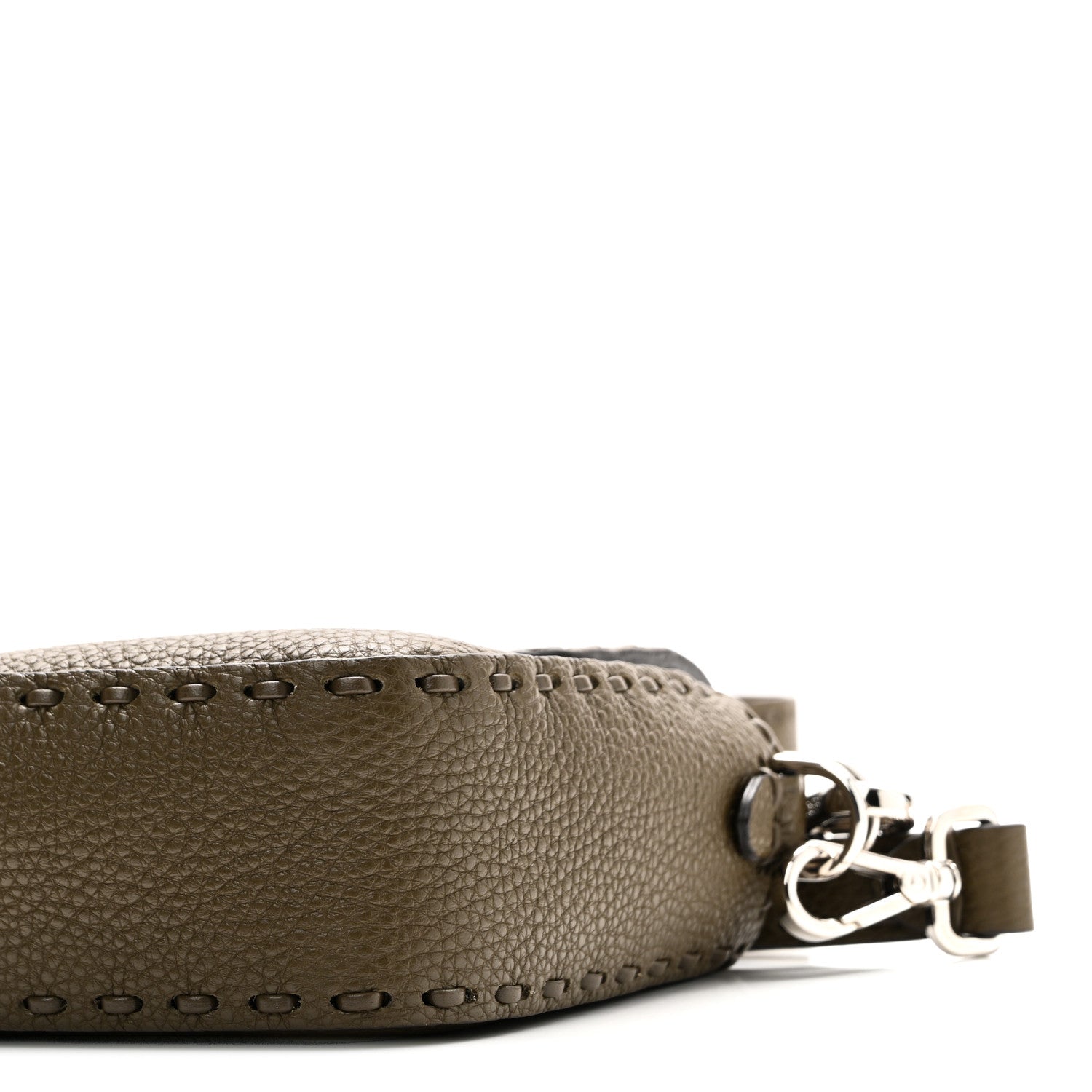Fendi Cuoio Roma Sellerissima Nappa Sintetica Tape Stitch Baguette Wood 9 of 9