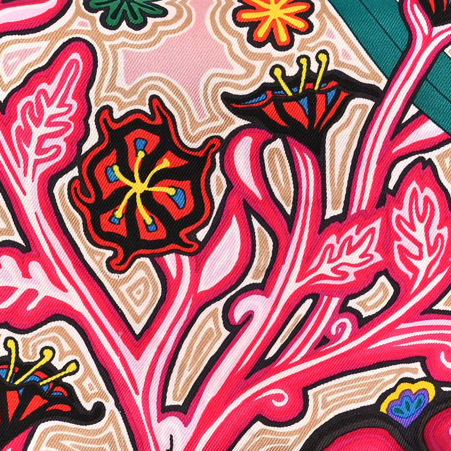 Silk L'Arbre Du Vent Scarf 90 Pink Multicolor