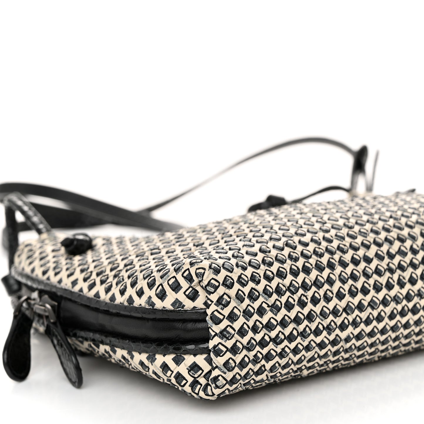 Nappa Ayers Cravaterria Intrecciato Nodini Bag Off White Black