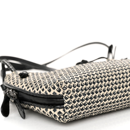 Bottega Veneta Nappa Ayers Cravaterria Intrecciato Nodini Bag Off White Black 10 of 12