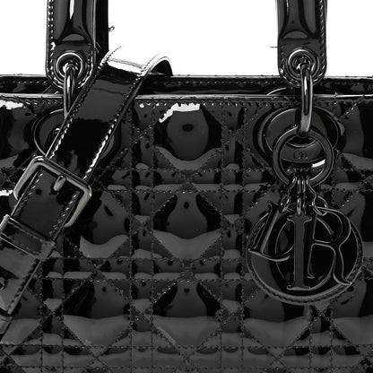 Christian Dior Ultraglossy Patent Cannage Small Lady Dior Black 7 of 10