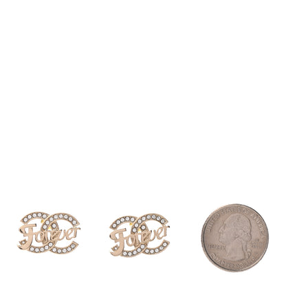 Chanel Crystal CC Forever Earrings Gold 2 of 4
