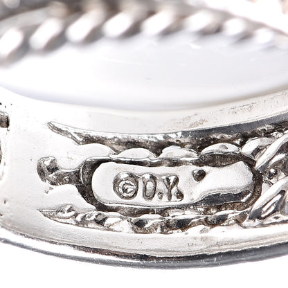 David Yurman Sterling Silver 14K White Gold Diamond 7mm Crossover Ring 47 4.25 5 of 5