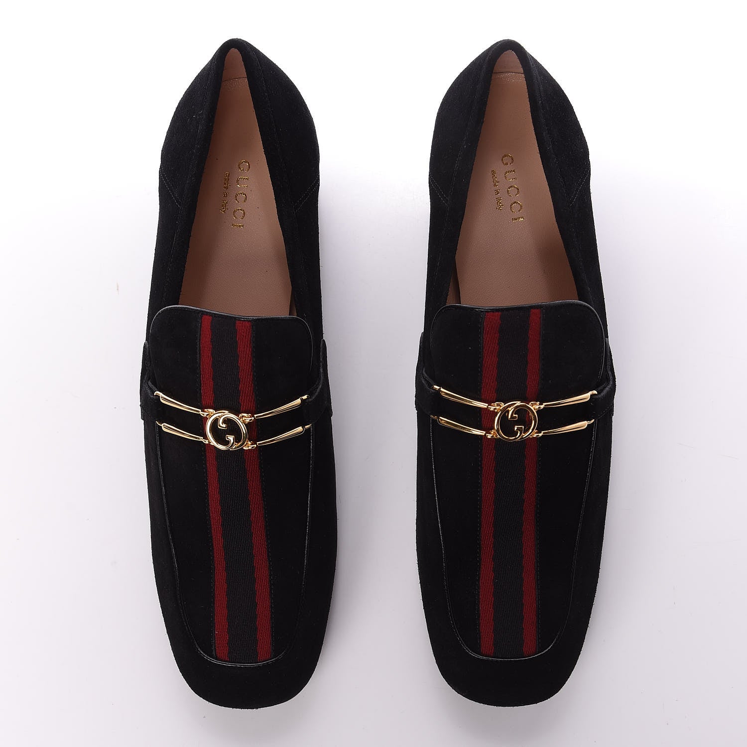 Gucci Suede Web Womens Loafers 42 Black 5 of 12