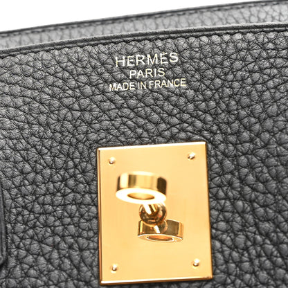 Hermes Taurillon Clemence Birkin 35 Black 6 of 11