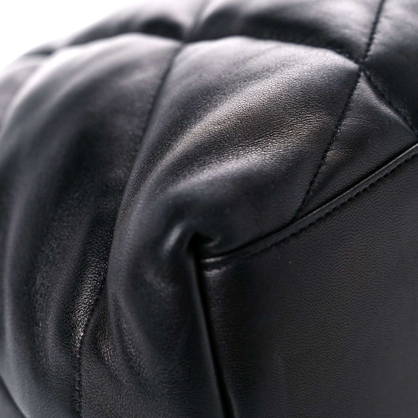 Lambskin Quilted Medium Loulou Puffer Monogram Chain Satchel Black