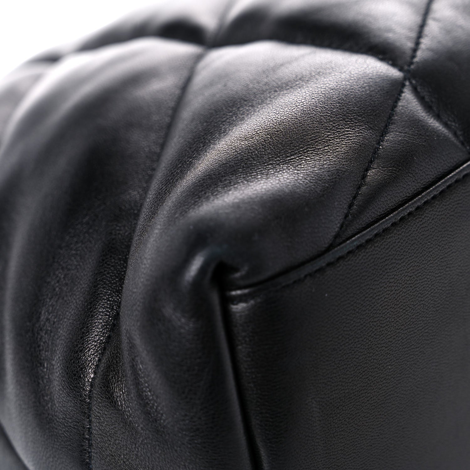 Saint Laurent Lambskin Quilted Medium Loulou Puffer Monogram Chain Satchel Black 12 of 15