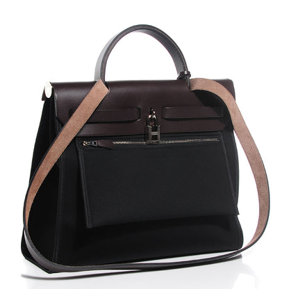 Hermes Toile Vache Hunter Herbag Zip 31 PM Black Ebene 3 of 18