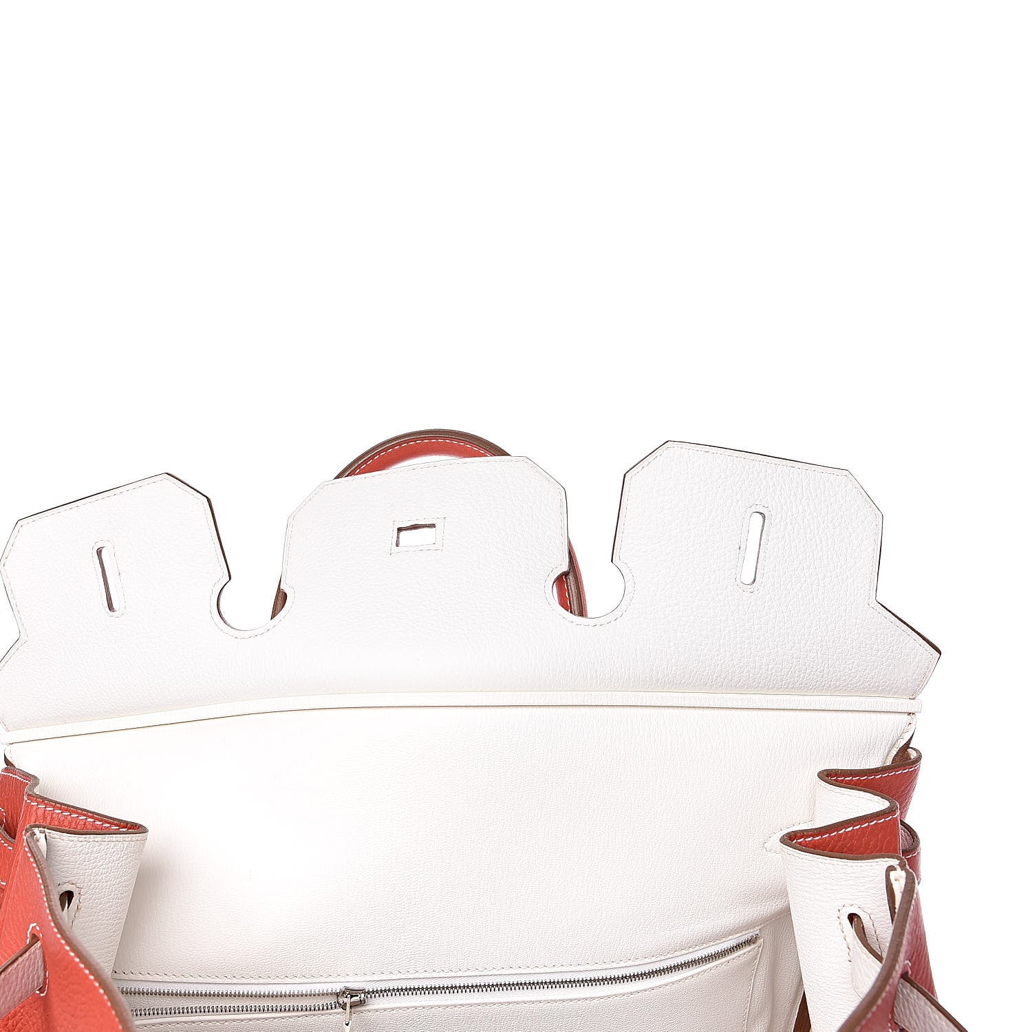 Hermes Togo Casaque Birkin 40 Sanguine White 25 of 31