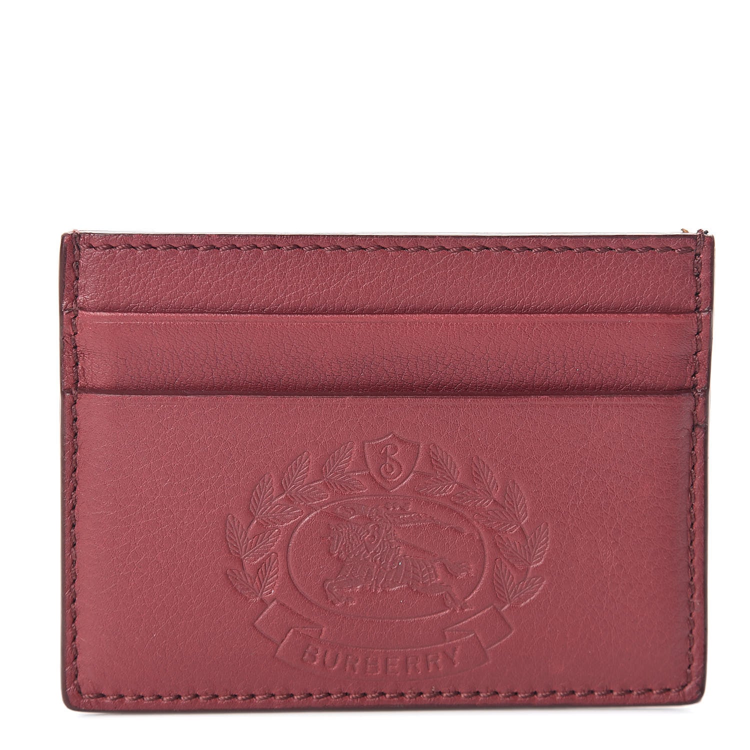 Burberry Grained Calfskin Crest Embossed Card Holder Red 1 of 6
