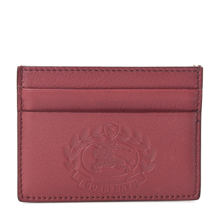 Burberry Grained Calfskin Crest Embossed Card Holder Red 1 of 6
