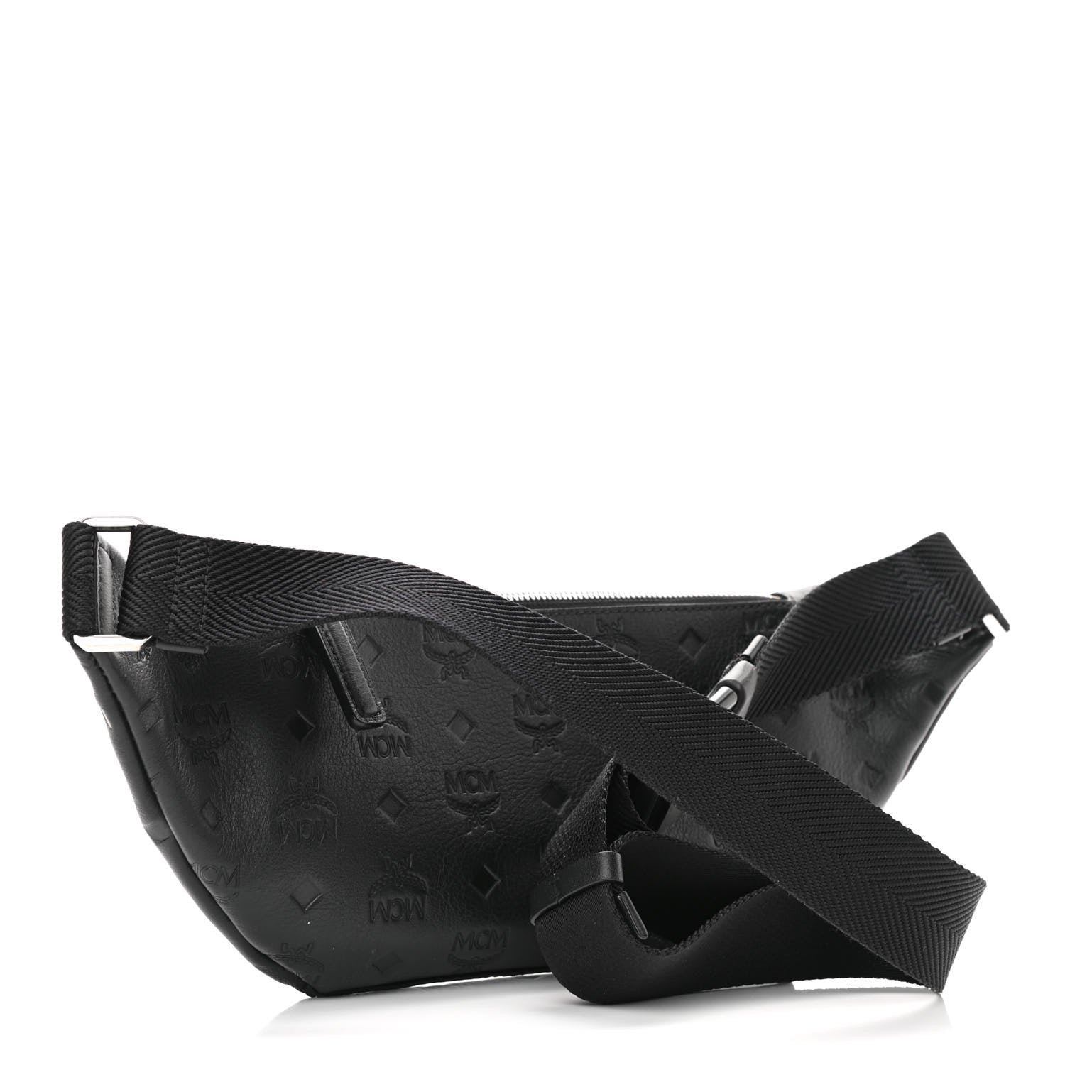 MCM Calfskin Ottomar Monogram Fursten Belt Bag Black 3 of 10