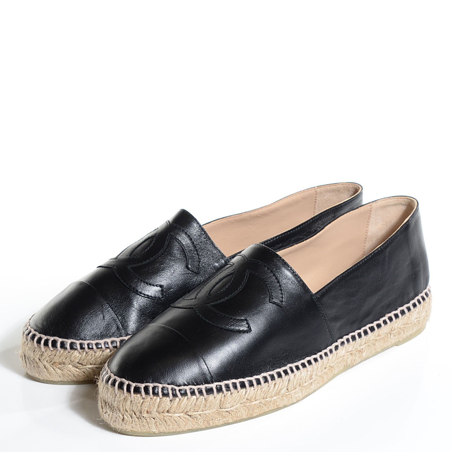 Chanel Lambskin CC Espadrilles 41 Black 3 of 7