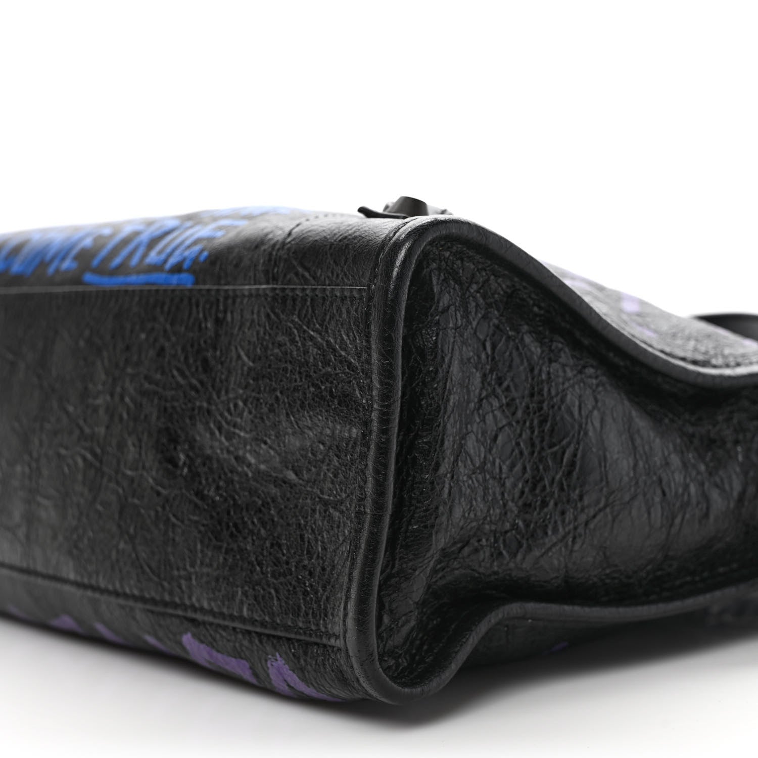 Balenciaga Agneau Arena Graffiti All Over Classic Hardware S City Black Bleu Violet 8 of 8