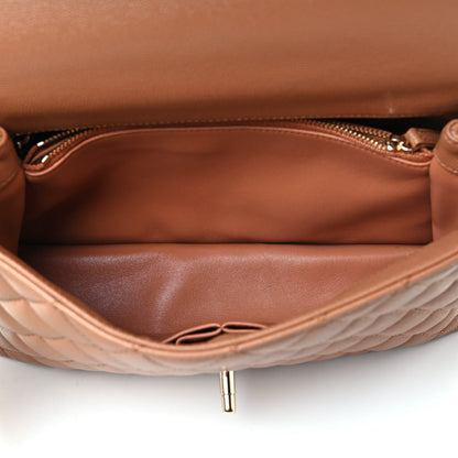 Chanel Caviar Quilted Small Coco Handle Flap Brown 4 of 4