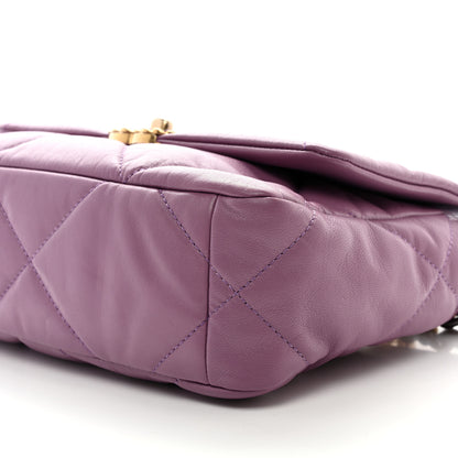 Chanel Goatskin Quilted Medium Chanel 19 Flap Violet Purple 10 of 12
