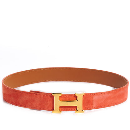 Hermes Veau Doblis Box Reversible Polished Constance 32mm H Belt 70 Rosy Gold 1 of 6
