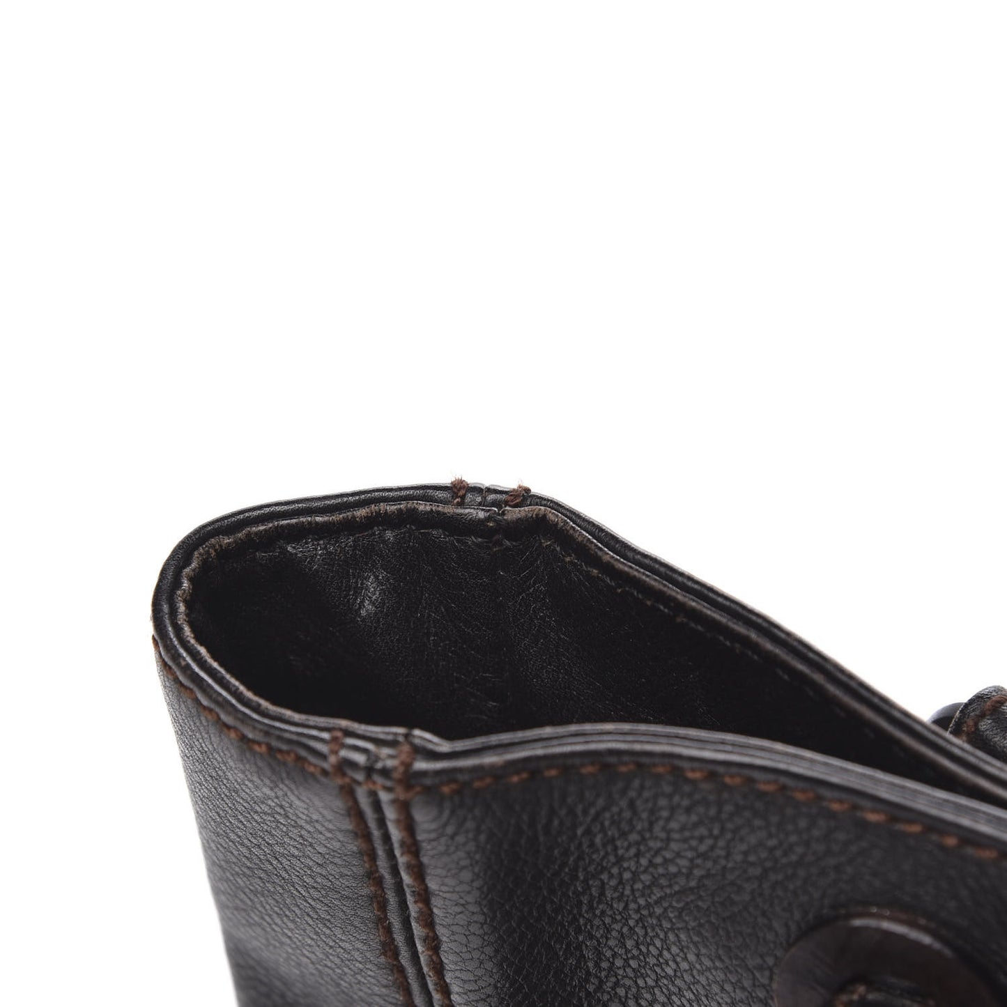 Calfskin Wood Chain Tote Black