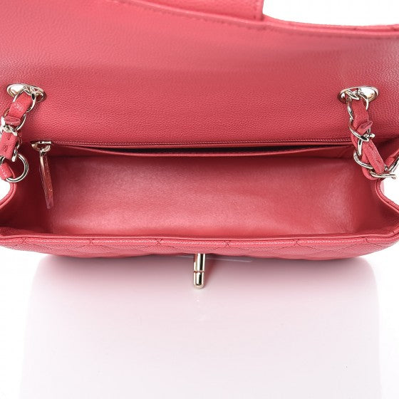 Caviar Quilted Mini Rectangular Flap Dark Pink