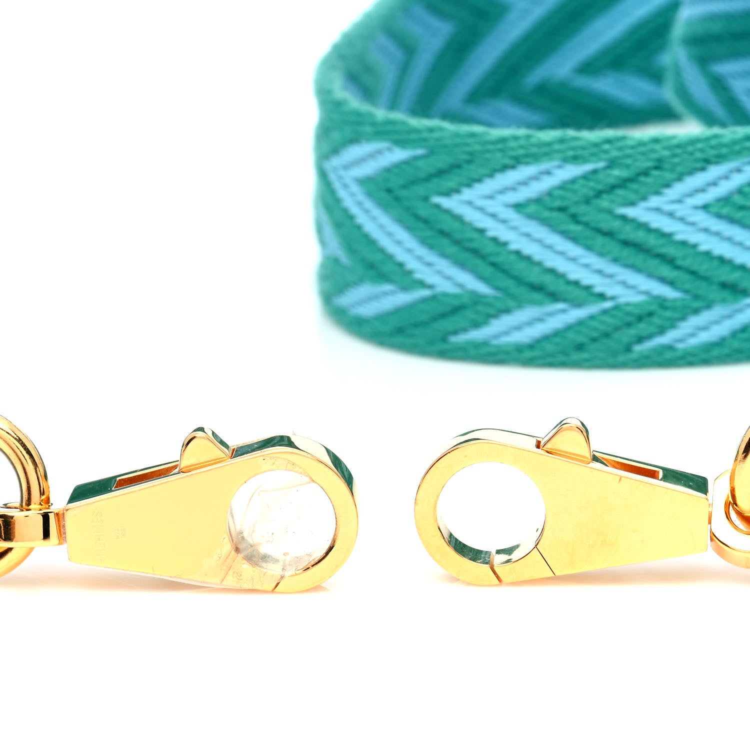 Hermes Toile Swift 25mm Sangle ZigZag Shoulder Strap Bleu Du Nord Vert Veronese 4 of 5