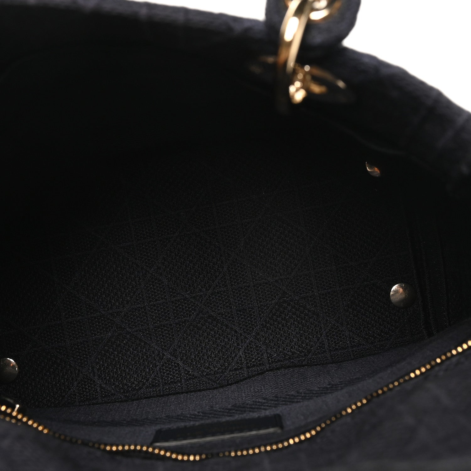 Christian Dior Canvas Embroidered Cannage Medium Lady D-Lite Navy 5 of 9