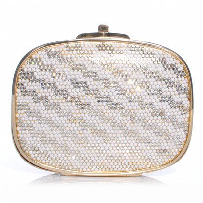 Judith Leiber Crystal Herringbone Clutch Gold 1 of 8