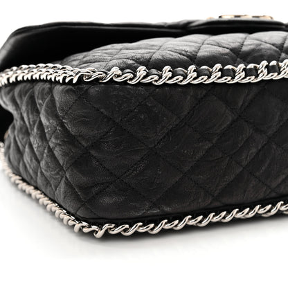 Chanel Washed Lambskin Quilted Maxi Chain Around Flap Black 9 of 11