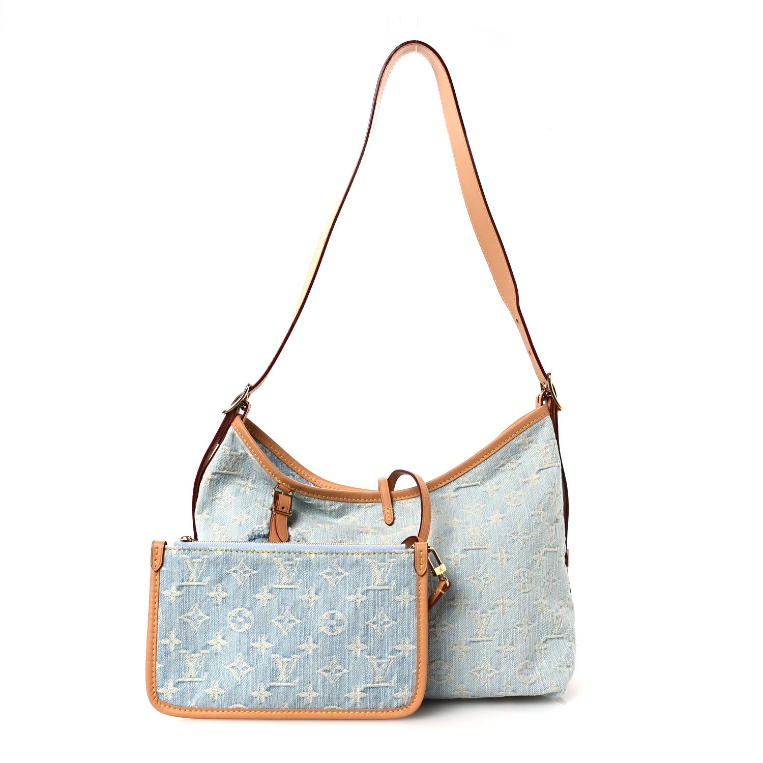 Louis Vuitton Monogram Denim CarryAll PM Sky Blue 3 of 10