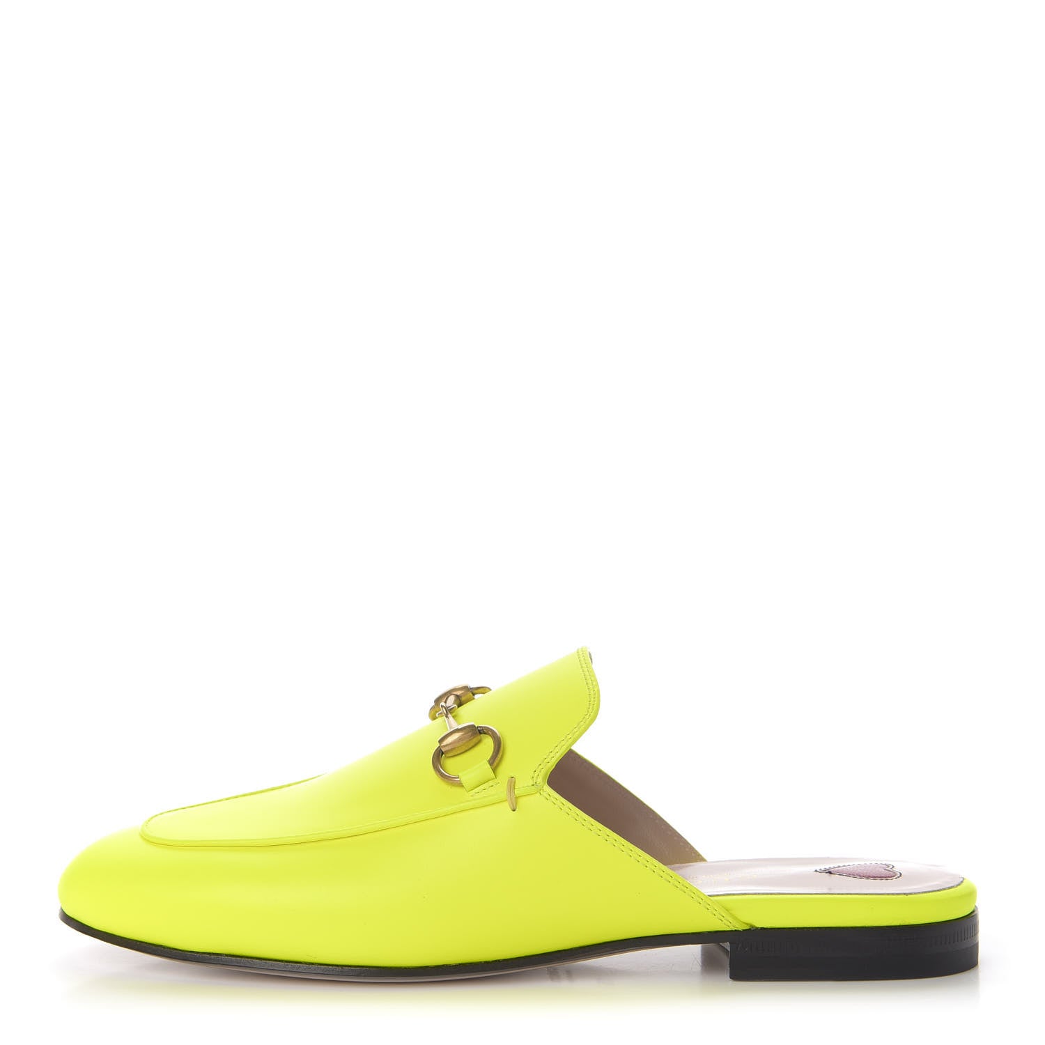 Gucci Calfskin Womens Princetown Slippers 35 Yellow Fluo 1 of 11