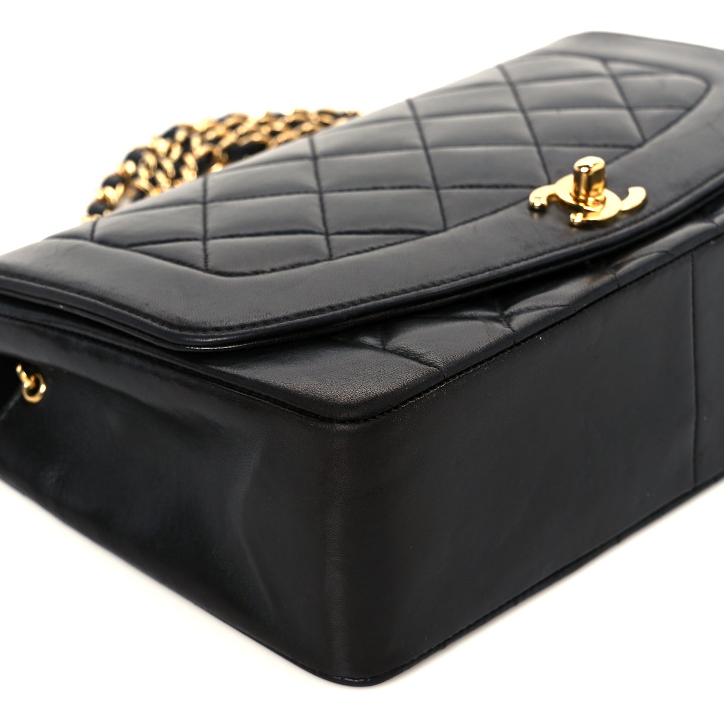 Lambskin Quilted Medium Single Flap Black