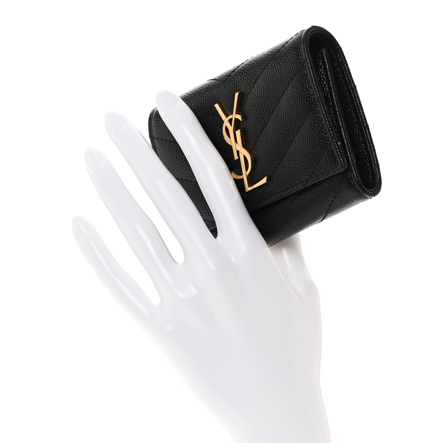 Grain de Poudre Matelasse Cassandre Monogram Slim Key Case Black