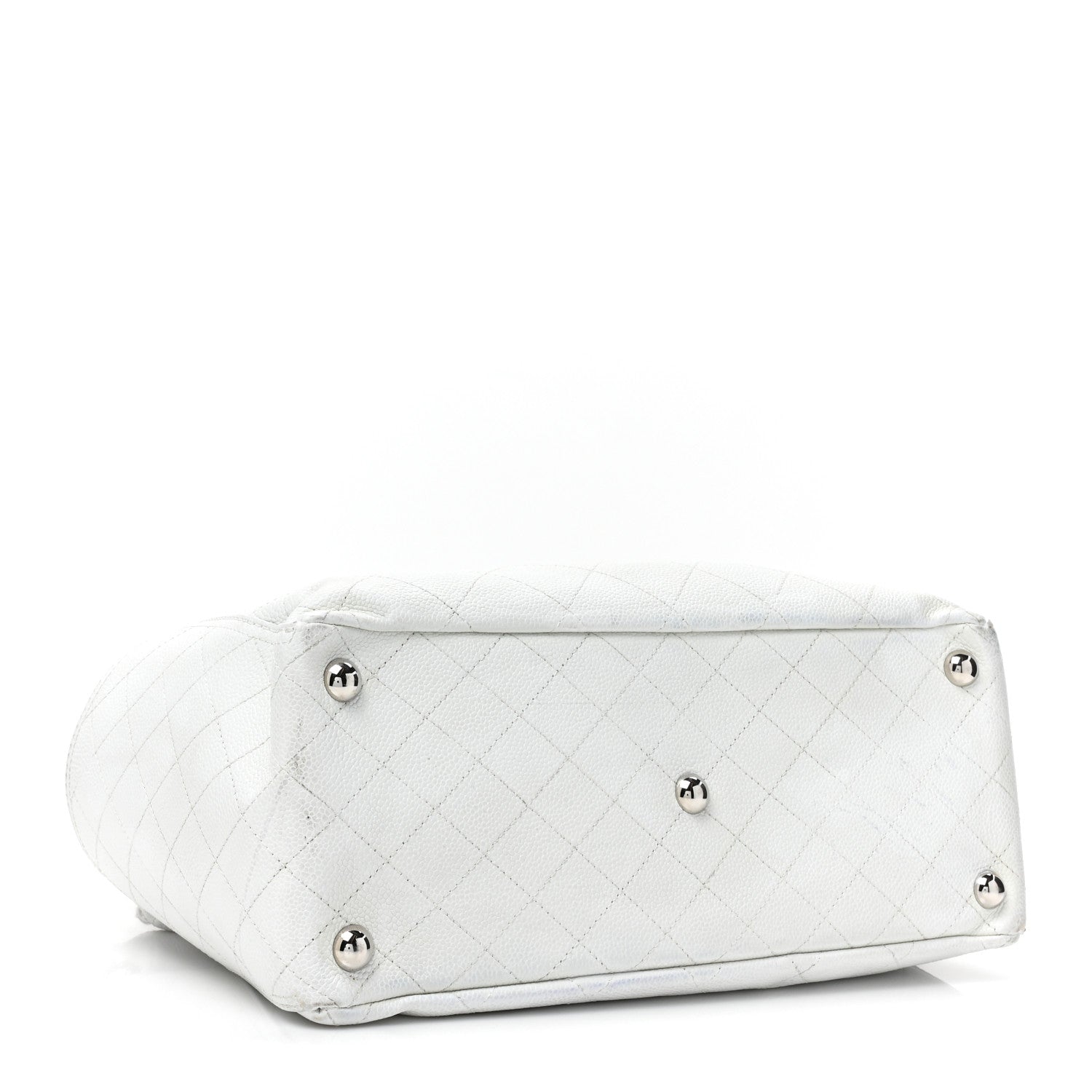 Chanel Grained Calfskin CC Pocket Tote White 4 of 17