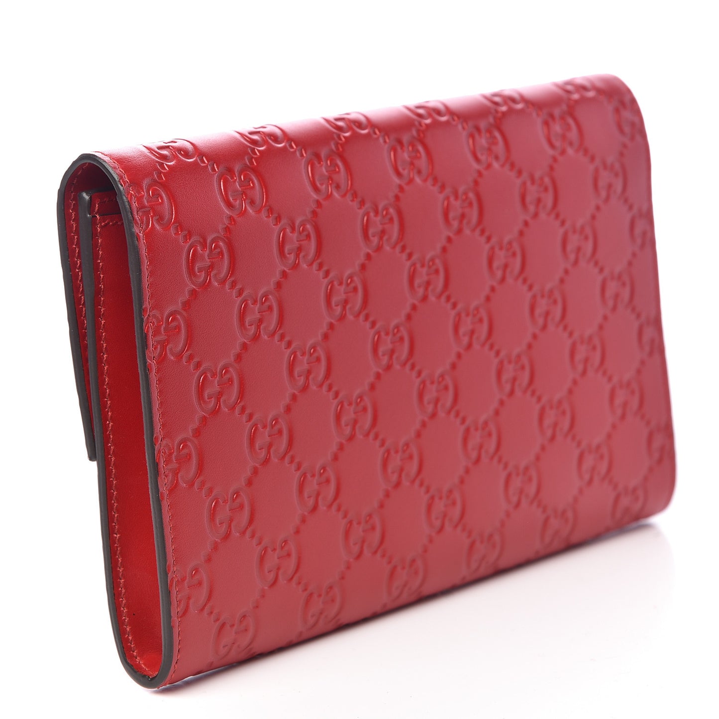 Guccissima Padlock Clutch Hibiscus Red